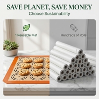 Tapis de cuisson en silicone et fibre de verre extra épais de 0,7 mm, certifié LFGB FDA, tapis à pâtisserie antiadhésif professionnel pour four commercial