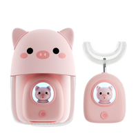 Cepillo de dientes eléctrico en forma de U para niños, desinfección de aire, pelo suave, ultrasónico Real, Usb, recargable, regalo de cumpleaños para el Día de los niños