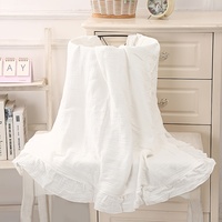 Couverture plissée et froissée en tricot, style japonais, polyester/coton, douce pour la peau, lavable en machine, légère, pour le voyage