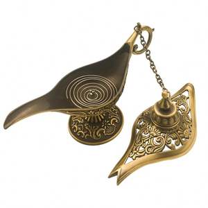 Quemador de incienso árabe portátil chapado en oro de latón hecho a medida - Product Image 3