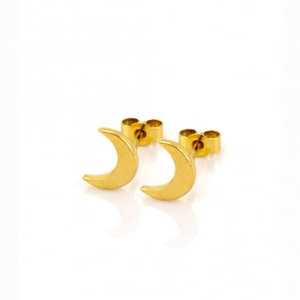 <span class=keywords><strong>Orecchini</strong></span> a luna crescente lucidi in nichel-free, stile coreano, personalizzati, color <span class=keywords><strong>oro</strong></span>, mini <span class=keywords><strong>orecchini</strong></span> a luna per donna - Product Image 1