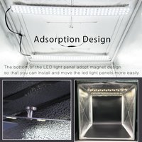 YEAH professionnel Dimmable 384pcs LED 5500K Photo Studio boîte à lumière 70cm 80cm 100cm 120cm tente de tir avec décors en PVC