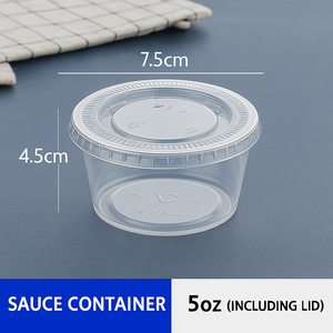 Taza de salsa desechable de plástico redondo espesado condimento salsa de inmersión para llevar caja de embalaje pequeña fiambrera al por mayor - Product Image 3