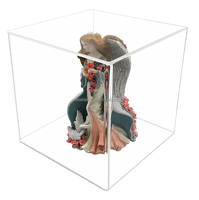Présentoir en acrylique transparent Boîte empilable à 5 côtés, bac ou cache-poussière