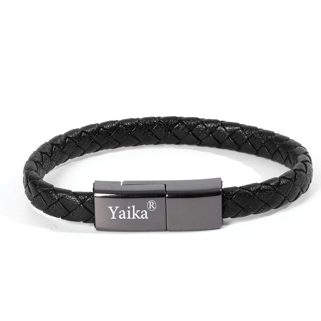 20W PD Charging 60W CTC Cable 8 Pin Wrist Charging Leather Bracelet Type c to IOS Cable for Computer Use