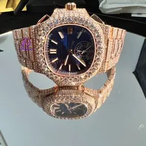 Vvs Moissanite Watch Custom Men Women High-end Luxury Bling Full Diamond Hip Hop Iced Out Stainless Steel Mechanical Watches