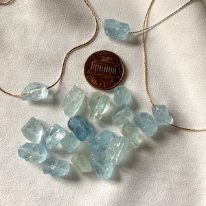<span class=keywords><strong>Collana</strong></span> LS-A2643 con Cristallo di <span class=keywords><strong>Acquamarina</strong></span> Naturale Grezza, Gioiello con Pietra Portafortuna di Marzo - Product Image 2