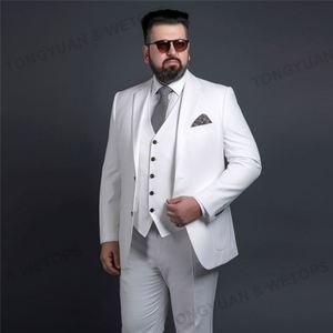 2023 personalizzare i designer Plus Size Business formale tre pezzi festa di nozze <span class=keywords><strong>bianco</strong></span> giacca da <span class=keywords><strong>uomo</strong></span> - Product Image 6