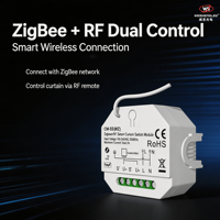 Module d'interrupteur intelligent pour rideaux Zigbee et RF 100-240VAC 1CH*2A CM-SS(WZ) (application Tuya)