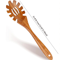 Cuisine Restaurant Gadgets Vaisselle Louche à soupe en bois Servir Cuillère de table à long manche Cuillère à fente