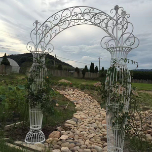 قوس حديدي أبيض على الطراز الأوروبي I1229 لمدخل حفلات الزفاف وتزيين الحدائق - Product Image 4