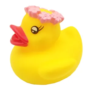 新娘乙烯基鸭沐浴玩具儿童益智玩具企业促销礼品有趣的婴儿游泳池沐浴漂浮黄色鸭子