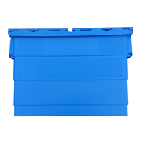 Boîte en plastique avec couvercle attaché, caisses en plastique avec couvercle attaché, conteneur de rangement quotidien pour la maison avec couvercle, caisse de déménagement en plastique
