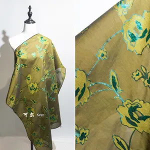 Tissu jacquard en mousseline de soie polyester et coton à motif lurex, design à la mode