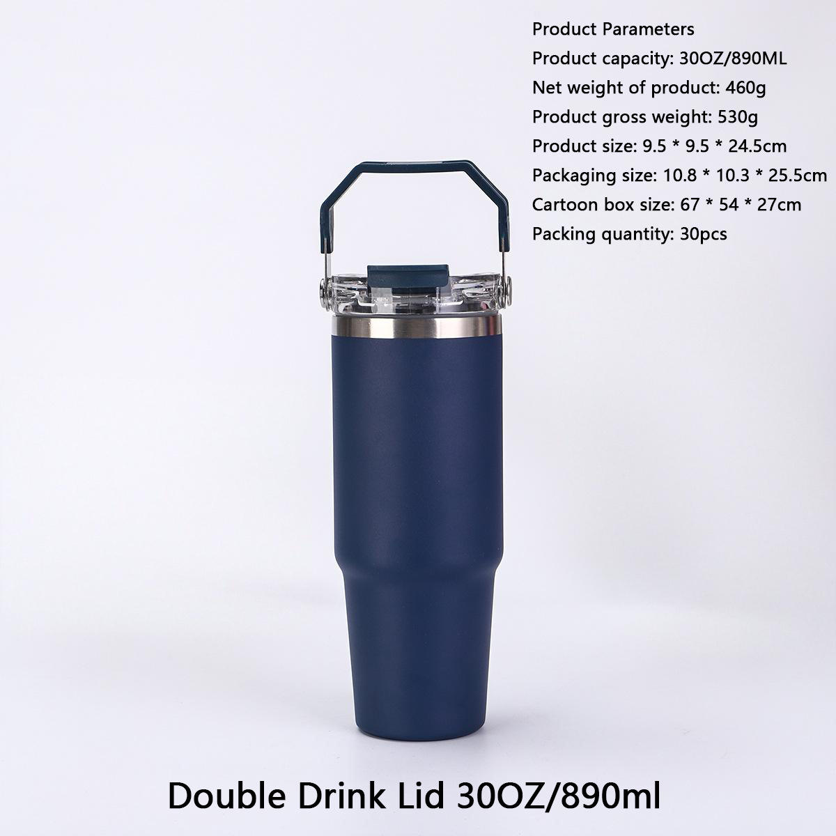 Dark blue dual drink lid