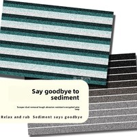 Tapis d'entrée carré à boucles dégradées, épais, antidérapant, en PVC, résistant à la saleté et aux boue