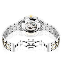 Reloj de Lujo para Hombre, Automático, Mecánico, Tourbillon, Esqueleto, con Diamantes, Correa de Acero Inoxidable, Cierre de Mariposa, Resistente al Agua 30M