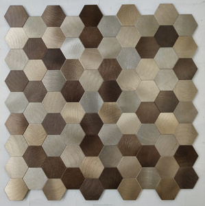 Carreaux muraux autocollants pour cuisine et salle de bain, mosaïque hexagonale en aluminium, métal, PVC, à coller sur les murs, pour crédence - Product Image 6