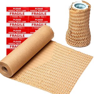 Rotolo di Carta Protettiva Ecologica Antiurto per Imballaggio con Etichetta Fragile - Product Image 1