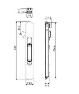 Accessoires en Aluminium poignées de porte et fenêtre coulissantes verrouillage TLF <span class=keywords><strong>TLI</strong></span> - Product Image 5