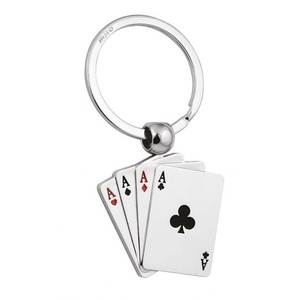 Llavero de póker con ases giratorios, accesorios para llaves de coche - Product Image 1
