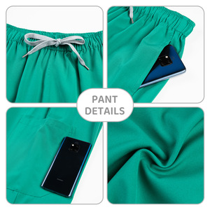 Women's Scrub Set Short Sleeve Knitted Split Uniform For Dental Hospital Beauty Salon Workwear With Label Size S XXL - Product Image 3