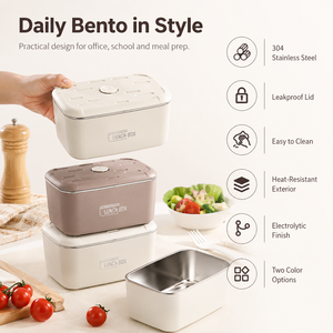 Lonchera Rectangular de Plástico, de un Solo Compartimento, Portátil, a Prueba de Fugas, Libre de BPA, Tamaño M 1-3L, Estilo Simple - Product Image 4