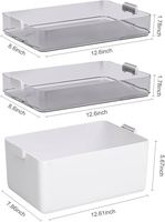 Boîte de rangement en plastique à double niveau de 19,7 litres avec plateau amovible, durable, pour cuisine, armoire, organisation de perles et fournitures artistiques