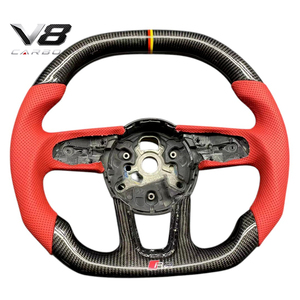 Volant sport racing en fibre de carbone véritable, accessoires auto modifiés pour A3 S3 <span class=keywords><strong>RS3</strong></span> 8V 8Y, style racing, V8carbon. - Product Image 5