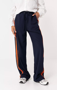 <span class=keywords><strong>Pantaloni</strong></span> a Righe <span class=keywords><strong>Blu</strong></span> <span class=keywords><strong>Scuro</strong></span> Personalizzati OEM per <span class=keywords><strong>Donna</strong></span> |   <span class=keywords><strong>Pantaloni</strong></span> Sportivi Arancioni Comodi e Freschi per Outfit Casual Quotidiani - Product Image 6
