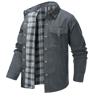 American Size Men's Large Size Lapel Plaid Flannel Woven Wool Viscose Casual Coat European American Retro <strong>Western</strong> Style <strong>Jacket</strong> - Product Image 2