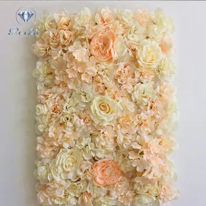 Kain Dasar Bunga Latar Belakang Dekorasi Pernikahan Bunga Panel Dekorasi Dinding Kustom Bunga Mawar Peony Bunga Buatan Dinding