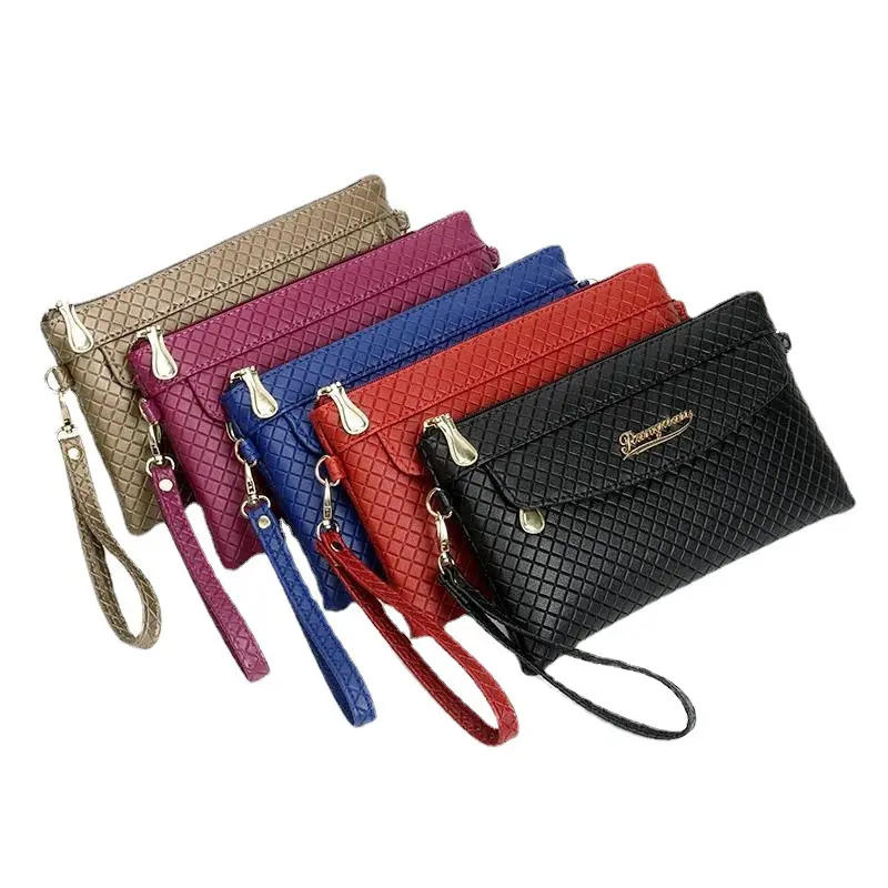 Fashion Leather Cell Phone Pouch Card Holder Wristlet Wallet Designer Purses And Handbags Women Evening Clutch Bag
