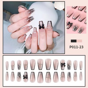 Ongles à presser de luxe glace couleur transparente fini ABS acrylique <span class=keywords><strong>faux</strong></span> conseils marque privée ongles artificiels conception <span class=keywords><strong>faux</strong></span> - Product Image 4