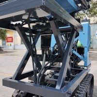 Mini-dumper sur chenilles en caoutchouc certifié CE, capacité de charge 500 kg, auto-déchargant, pour le transport agricole et montagneux