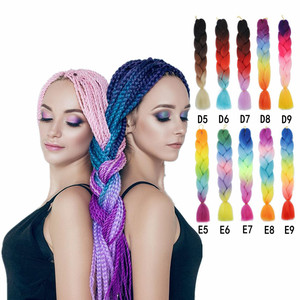 Extensión de <span class=keywords><strong>cabello</strong></span> trenzado Jumbo con degradado, extensión de <span class=keywords><strong>cabello</strong></span> de ganchillo, <span class=keywords><strong>trenzas</strong></span> de pelo sintético de 49 pulgadas - Product Image 1