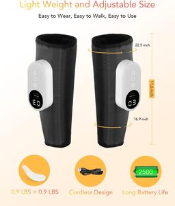 Masseur de jambes multifonctionnel à compression d'air et pression électrique pour la relaxation musculaire, massage des mollets et amélioration de la circulation, idéal pour les voyages - Product Image 3