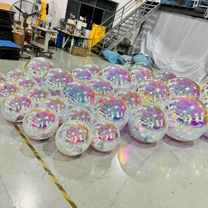 Boule miroir gonflable géante multicolores brillante en PVC durable, <span class=keywords><strong>sphère</strong></span> miroir flottante avec fermeture éclair pour la décoration de fête - Product Image 5