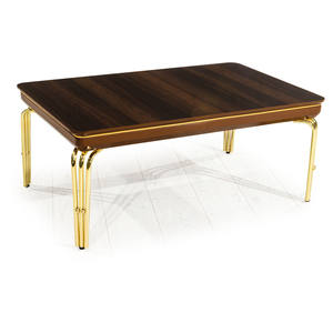 Mesa de centro moderna con superficie de mármol y base de metal para sala de estar, mesa decorativa para el hogar - Product Image 4