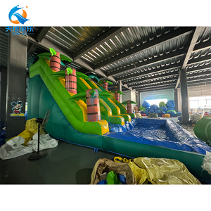 Scivolo d'Acqua Gonfiabile Grande per Divertimento in Giardino <span class=keywords><strong>con</strong></span> Piscina e Scivolo a Palma, Castello Gonfiabile per Feste per Bambini e Noleggio - Product Image 2