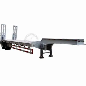 High Quality 2 Axles 20 Ton Car Carry Excavators Lowbed Semi Trailer Low Bed Lowboy Semi Trailer For Sale In Dubai
