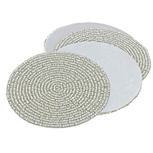 Elegant Handmade <b>Beaded</b> <b>Coaster</b> Set Decorative Glass Beads Table Mats Heat Resistant Non Slip <b>Coasters</b> for Home Dining Table - Product Image 1