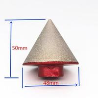 Nouvelle conception, outil de chanfreinage argenté à fond rouge de 38 mm, pointe conique, foret à ébavurer les carreaux, coupe-trou diamanté, outil de maçonnerie conique