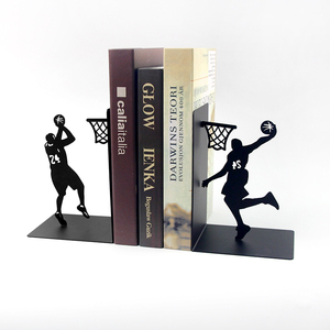 Custom Non-Slip Heavy-Duty Metal <b>Bookends</b> with Kobe Plays Basketball Design Custom Color & Packaging for Shelf & Desktop Use - Product Image 5
