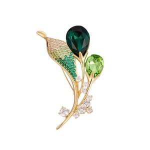 Fashionable Crystal Calla Lily Brooch Micro Inlaid Flower Design Zinc Alloy Women's Party Accessory Suit Coat Corsage - Product Image 5