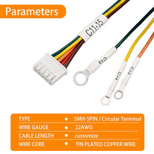 ชุดสายไฟวงกลมแบบกำหนดเอง SMH250-5PIN พร้อมขั้วต่อและชุดสายไฟ - Product Image 3
