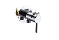 Robinet de salle de bain moderne en acier inoxydable, mitigeur de douche encastré à poignée unique chromé, robinet de commande mural pour douche