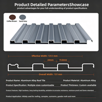 Tuile de toit ondulée en alliage d'aluminium 6063-T5, épaisseur 1,1 mm, remplie de polyuréthane, imperméable, résistante à la chaleur, fabriquée à la machine, personnalisable