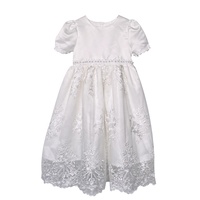 Robe de mariée blanche brodée pour nouveau-né fille, pour fête d'anniversaire, baptême, nouvelle collection