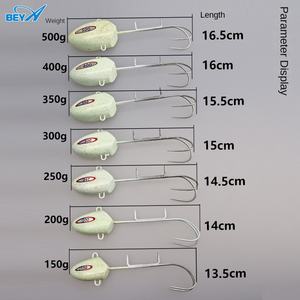 <span class=keywords><strong>BEYA</strong></span> 150g 200g 250g Taidao Tianya Leurre de pêche en mer à crochet retourné, entièrement lumineux, à double griffe, pour pêche en bateau suspendu - Product Image 2